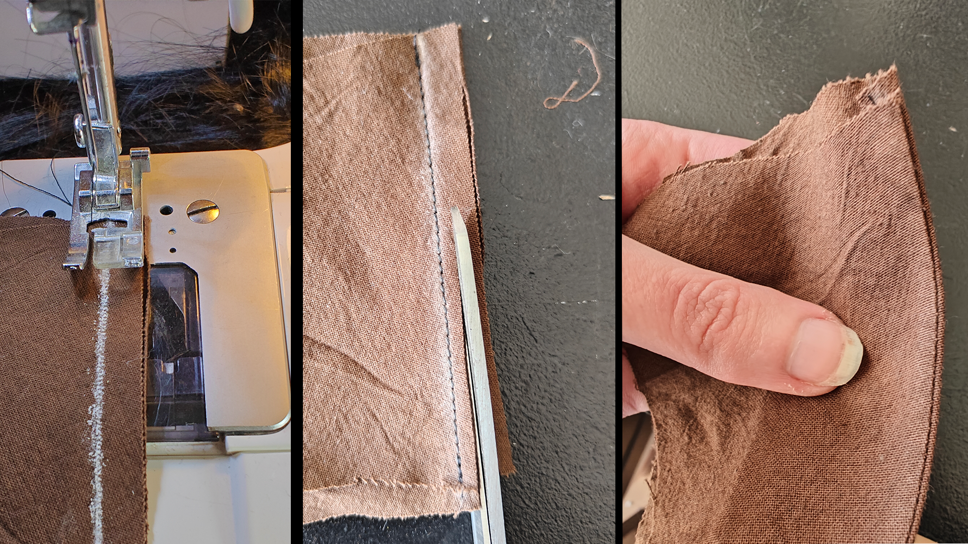 Het maken van een french seam (Franse zoom)