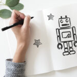 Tekening van een robot, ter illustratie van AI op cons.